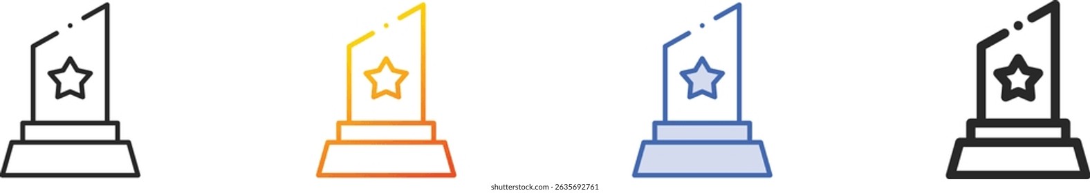 trophy icon.Thin Linear, Gradient, Blue Stroke and bold Style Design Isolated On White Background