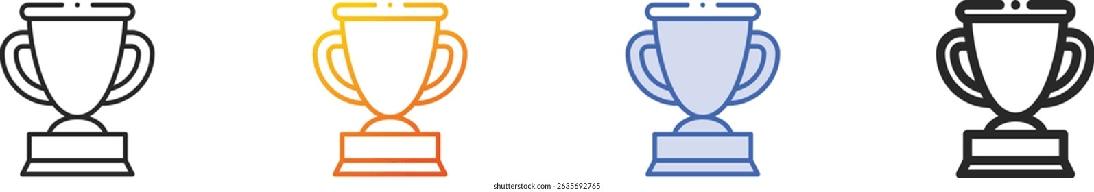 trophy icon.Thin Linear, Gradient, Blue Stroke and bold Style Design Isolated On White Background