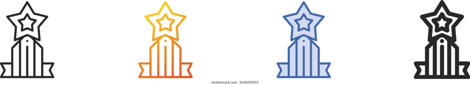trophy icon.Thin Linear, Gradient, Blue Stroke and bold Style Design Isolated On White Background