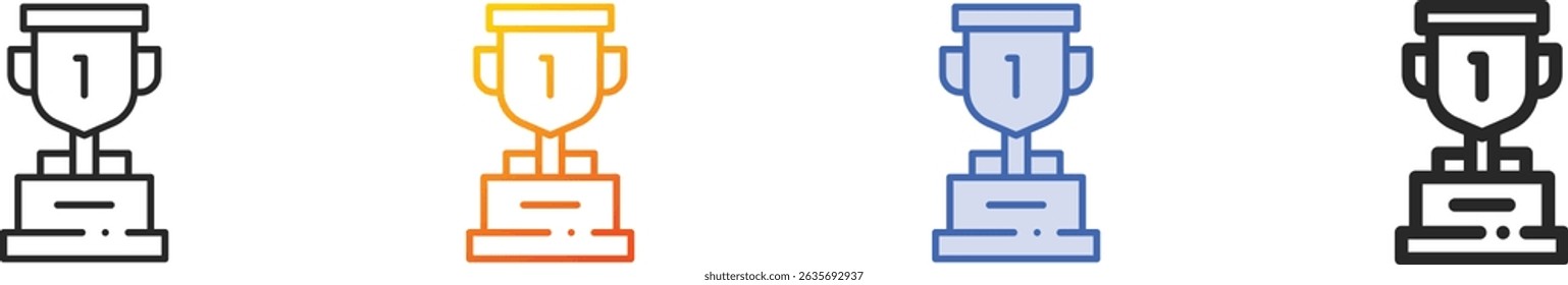 trophy icon.Thin Linear, Gradient, Blue Stroke and bold Style Design Isolated On White Background