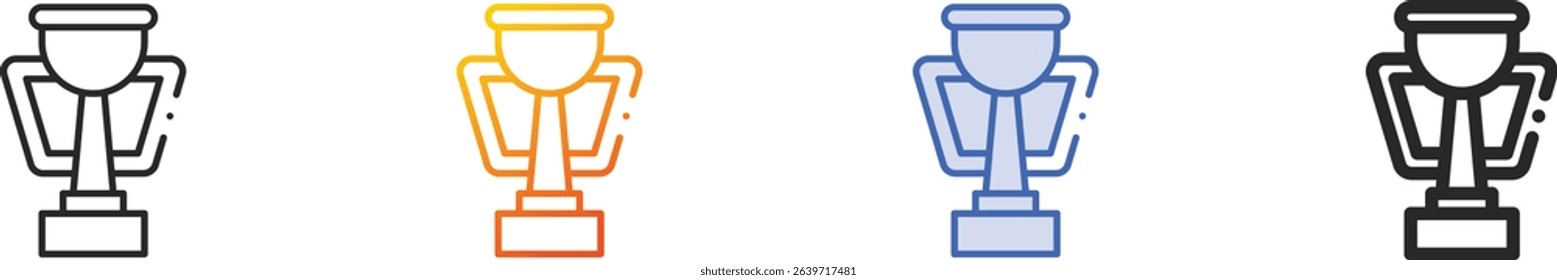 trophy icon.Thin Linear, Gradient, Blue Stroke and bold Style Design Isolated On White Background