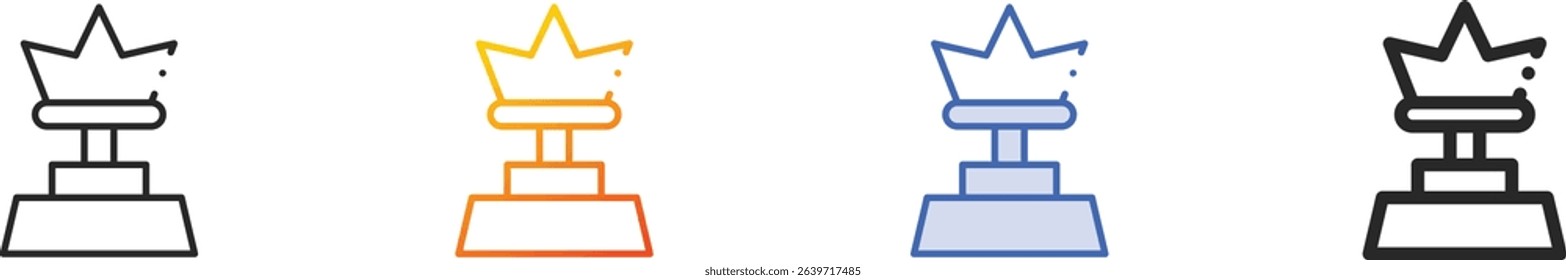 trophy icon.Thin Linear, Gradient, Blue Stroke and bold Style Design Isolated On White Background