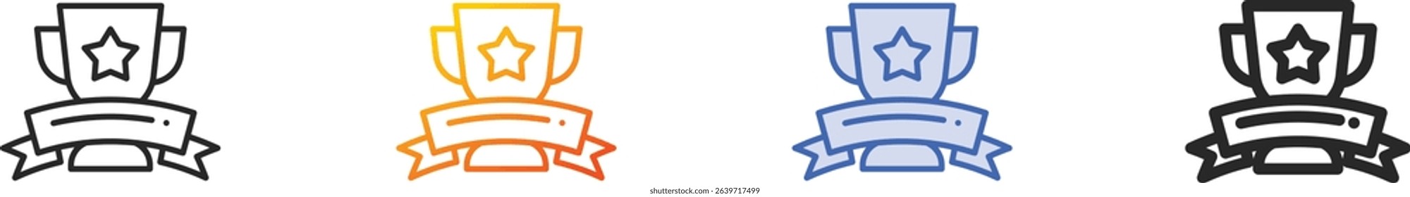 trophy icon.Thin Linear, Gradient, Blue Stroke and bold Style Design Isolated On White Background