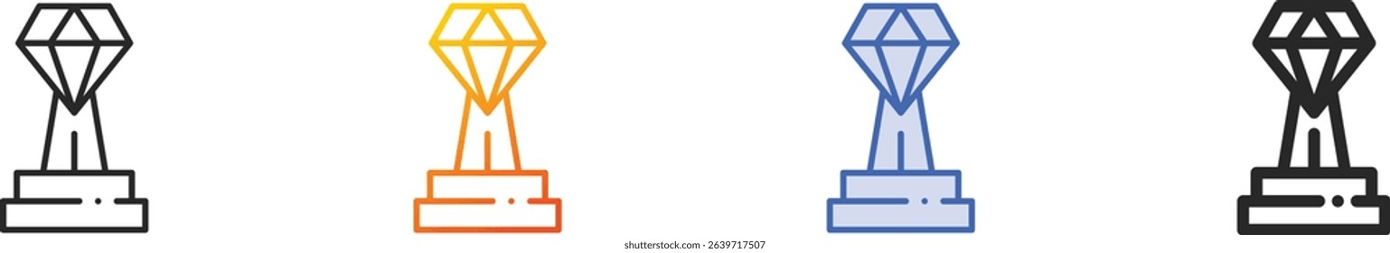 trophy icon.Thin Linear, Gradient, Blue Stroke and bold Style Design Isolated On White Background