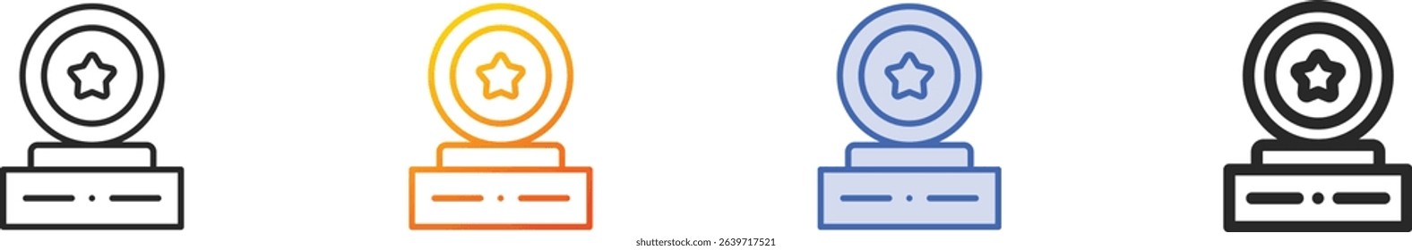 trophy icon.Thin Linear, Gradient, Blue Stroke and bold Style Design Isolated On White Background