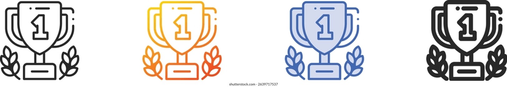 trophy icon.Thin Linear, Gradient, Blue Stroke and bold Style Design Isolated On White Background
