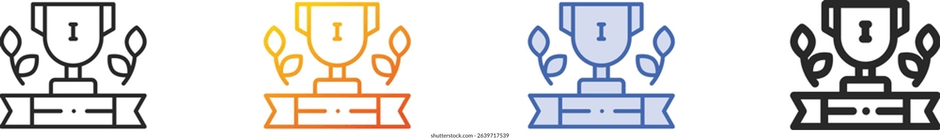 trophy icon.Thin Linear, Gradient, Blue Stroke and bold Style Design Isolated On White Background