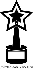 trophy illustration 1st silhouette rank logo prize icon sport outline stage podium place star pedestal success leaderboard competition award shape of place star for vector graphic background