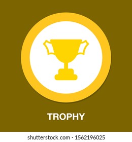 Trophy Illustration - Gold Prize Isolated, Award Winner Prize, Achievement Symbol