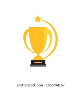 trophy illustration logo vector design