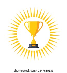 Trophy illustration vector logo icon of winner illustration design
