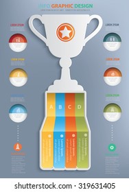 Trophy info graphic design,clean vector