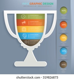 Trophy info graphic design,clean vector