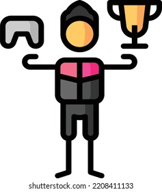 ilustración del material del elemento de diseño aislado del trofeo. Vector de fondo blanco