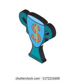 Trophy isometric left top view 3D icon