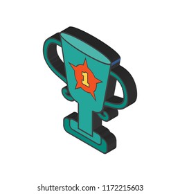 Trophy isometric left top view 3D icon