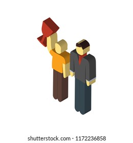 Trophy isometric left top view 3D icon