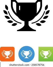 Trophy with laurel icon