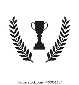 Trophy with Laurel Wreath - vector icon