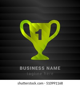 Trophy Lime Green and Black silk fashion premium icon / Logo