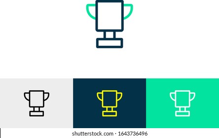 Trophy line art icon vector 