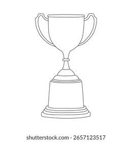 Projeto de vetor de arte de linha de troféu. Troféu de design de ilustração.	
