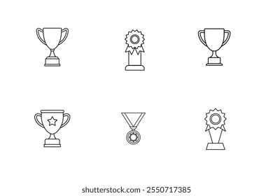 Vektorgrafik-Symbole für Trophäenlinien