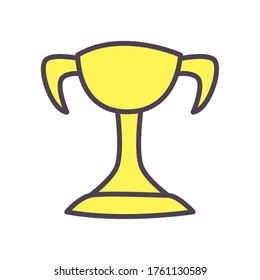 Trophy line and fill style icon design, Winner first position and competition theme Vector illustration