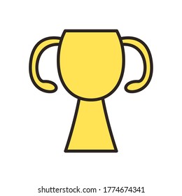 Trophy line and fill style icon design, Winner first position and competition theme Vector illustration