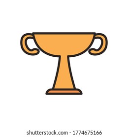 Trophy line and fill style icon design, Winner first position and competition theme Vector illustration