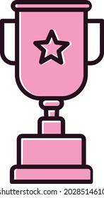 Trophy Line Filled Vector Icon Design
