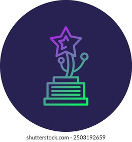 Trophy Line Gradient Icon Design