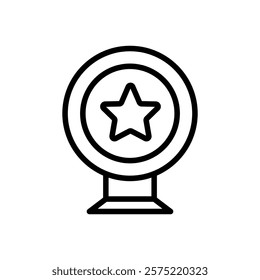Trophy line icon. Achievement icon. Trophy icon isolated on white background. Transparent background, minimalist symbol. Vector images