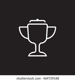 Trophy line icon, award cup outline vector logo illustration, linear pictogram isolated on black