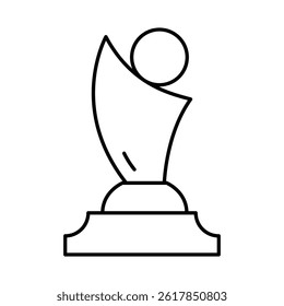 Trophy Line Icon. Award, Success, Achievement, Sport, Competition, Medal, Champion, Winner, Leadership Editable Stroke Vector Illustration.