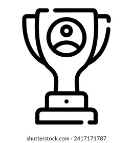 fondo de icono de línea de trofeo blanco