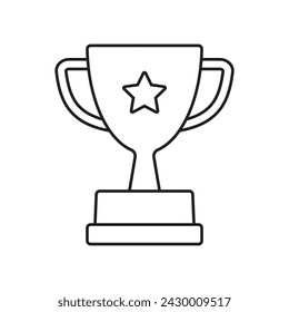 Trophy line icon. Trophy cup, winner cup, victory cup vector icon. Reward symbol sign for web and mobile.