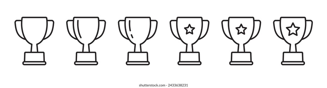 Trophy line icon. Trophy cup, winner cup, victory cup vector icon. Reward symbol sign for web and mobile.