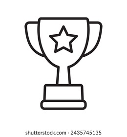 Symbol der Trophäenlinie. Pokal, Siegerpokal, Victory Cup Vektor-Ikone. Belohnungssymbol für Web und Handy.