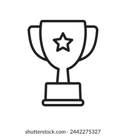 Icono de línea de trofeos. Copa de trofeos, copa de ganador, icono de vector de copa de victoria. Símbolo de recompensa para web y móvil.