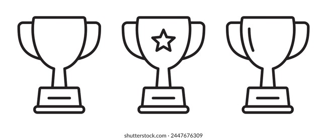 Trophy line icon. Trophy cup, winner cup, victory cup vector icon. Reward symbol sign for web and mobile.