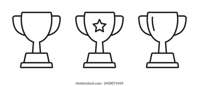 Icono de línea de trofeos. Copa de trofeos, copa de ganador, icono de copa de victoria. Signo de símbolo de recompensa para Web y móvil.