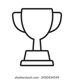 Trophy line icon. Trophy cup, winner cup, victory cup icon. Reward symbol sign for web and mobile.