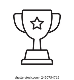 Symbol der Trophäenlinie. Pokal, Siegerpokal, Sieger-Pokal-Ikone. Belohnungssymbol für Web und Handy.