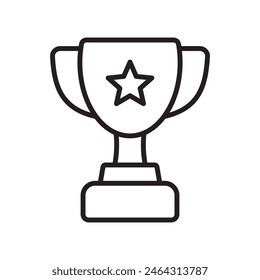 Trophy line icon. Trophy cup, winner cup, victory cup icon. Reward symbol sign for web and mobile.