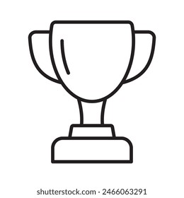 Trophy line icon. Trophy cup, winner cup, victory cup icon. Reward symbol sign for web and mobile.