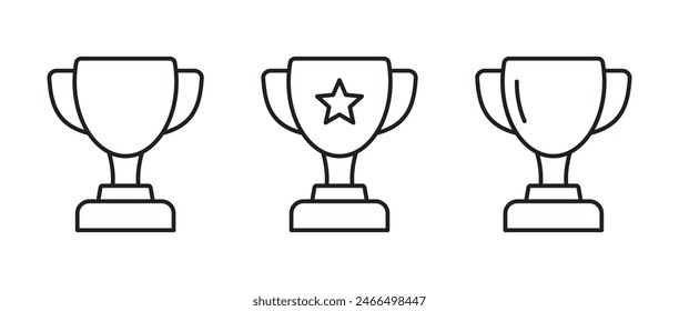 Trophy line icon. Trophy cup, winner cup, victory cup icon. Reward symbol sign for web and mobile.