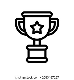 trophy line icon illustration vector graphic