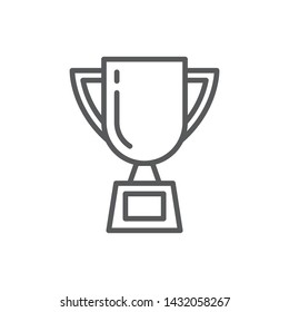 Trophy line icon. Minimalist icon isolated on white background. Trophy simple silhouette. Web site page and mobile app design vector element.