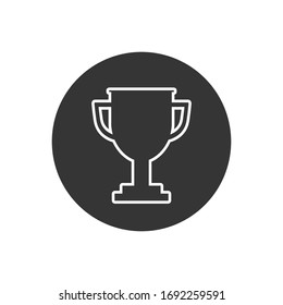 Icono de línea de trofeo sobre fondo blanco. Vector